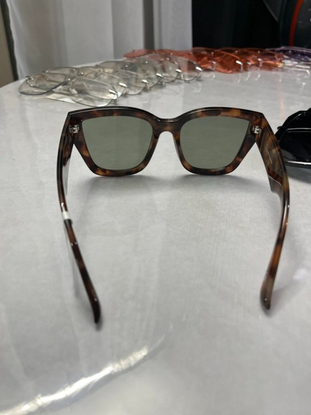 AIRE Haedus Square Sunglasses Brown Tortoise Frame Green Lens - Picture 10 of 11